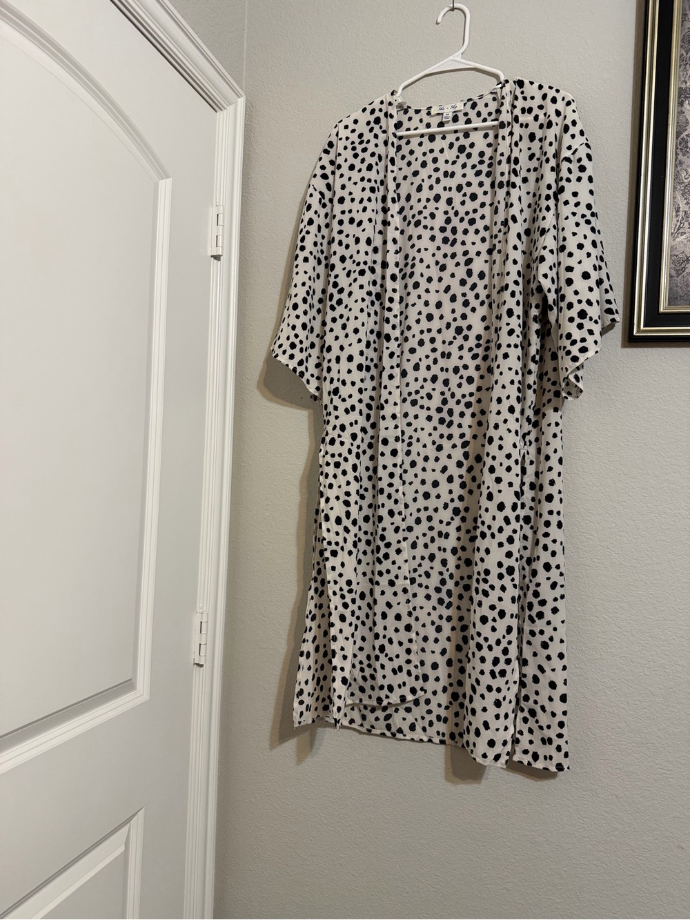 She + Sky Cream Midi Dress with Black Polka Dots